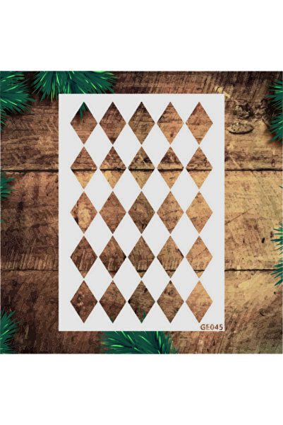 STENCİLTASARIM Stencil Tasarım Ge045 Baklava Dilimi Boyama Şablonu - Dekoratif Duvar Ve Eşya Boyama Şablonları