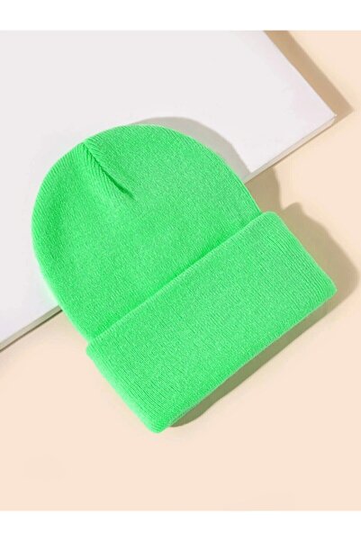 Goldmine Beretă de bază unisex verde neon