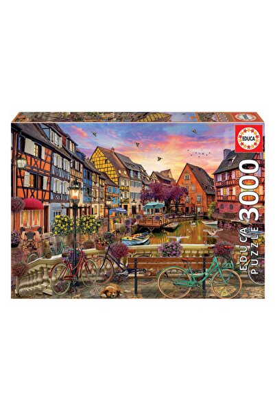 Genel Markalar Educa 3000 Parça Fransa Colmar'da Kanal Manzarası Puzzle