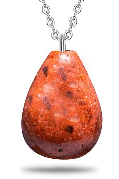 Tesbih Atölyesi Natural Red Coral Stone Certified Necklace