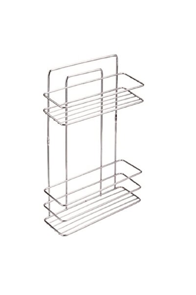 Sas Haus طقم اكسسوار حمام 4 قطع كروم، رف دش مسطح ستانلس، حامل شامبو كروم TSH-02