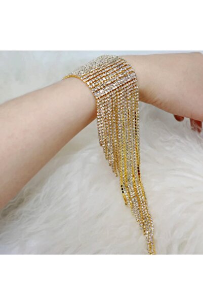 VS ACCESSORY Kristal Taşlı Püskül Bilezik