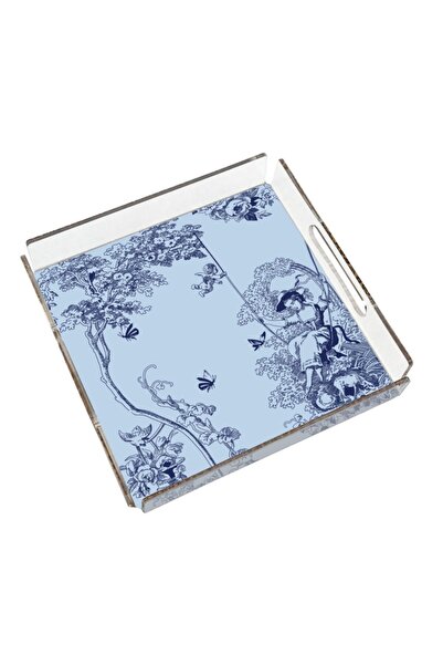 VİTELLİ Timeless Collection Mavi 40x40 Pleksi Tepsi