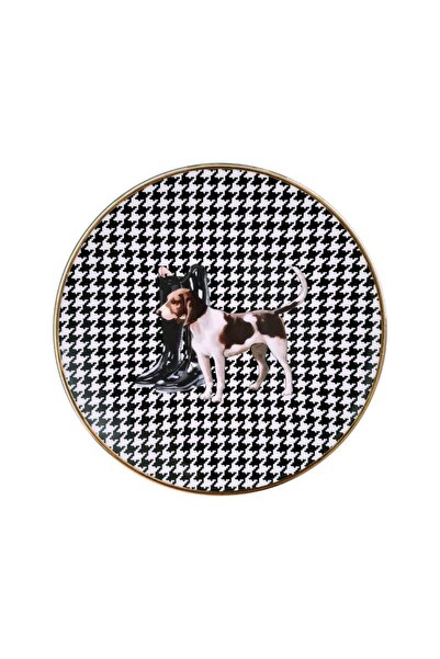 VİTELLİ Equestrian Köpek & Çizme 20 Cm Porselen Tabak