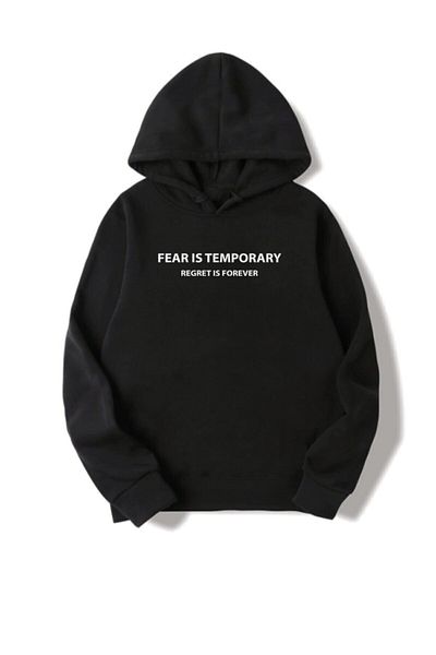 DEEPSENCE Men's Hooded Sweatshit Oversize Nofears Black
