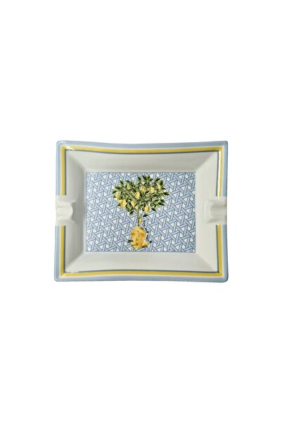 VİTELLİ Hazeran Limon Desenli Porselen Kül Tablası