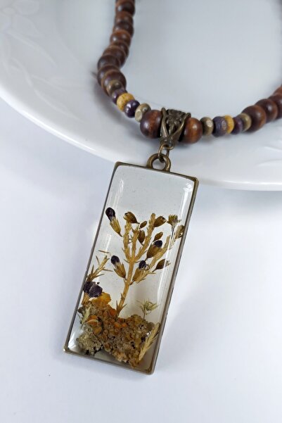 Halley Concept Special Design Handmade Epoxy Wooden Necklace