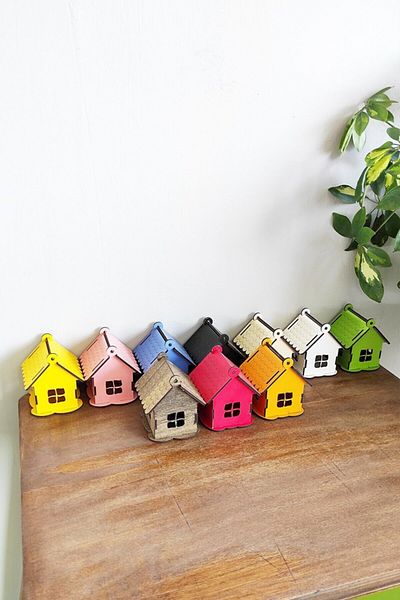 BAAÇ Wooden House Shaped Decorative Box 10 Pieces
