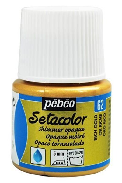 Pebeo Setacolor Shimmer (Pırıltılı) Opak Kumaş Boyası 62 RICH GOLD