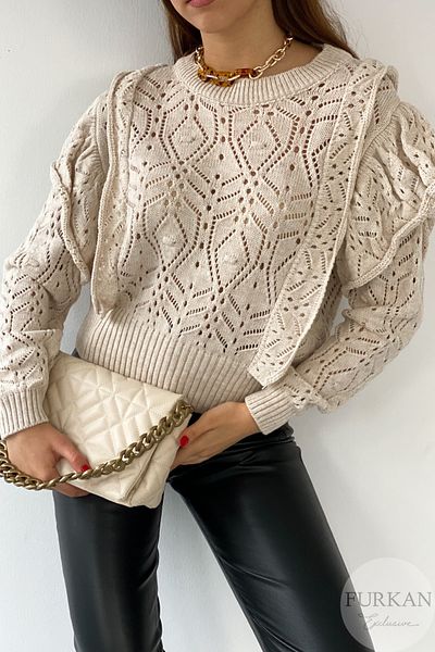 FEMELLE Pulover de damă Stone Ruffle Tricotaj