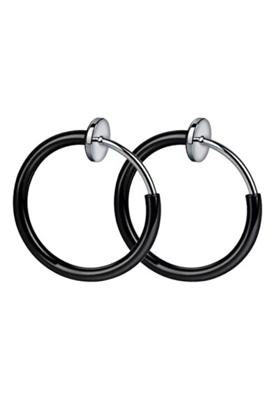 TakıConcept Siyah Renk Piercing 1 Çift Burun Dudak Kulak Eklem Yaylı Sıkıştırmalı Küpe