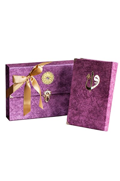 Medrese Yayınları Hatim Çantalı Kadife Kuranı Kerim Sesli Dinleme Lila Diyane...