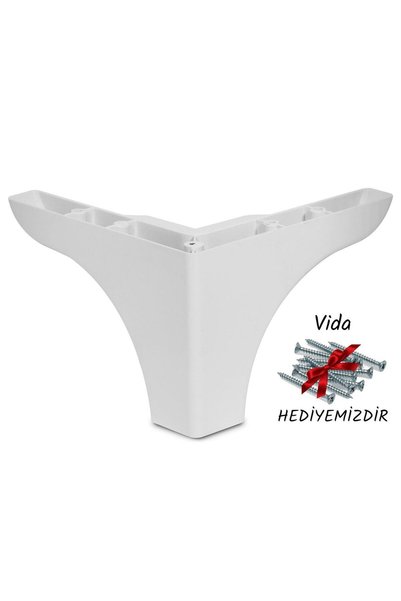 KRAL HIRDAVAT Nobel Mobilya Kanepe Sehpa Puf Koltuk Ayağı 10 Cm Beyaz Baza Ay...