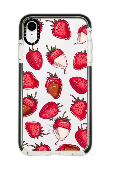 mooodcase Iphone Xr Casetify Çikolatalı Çilekler Desenli Anti Shock Premium S...