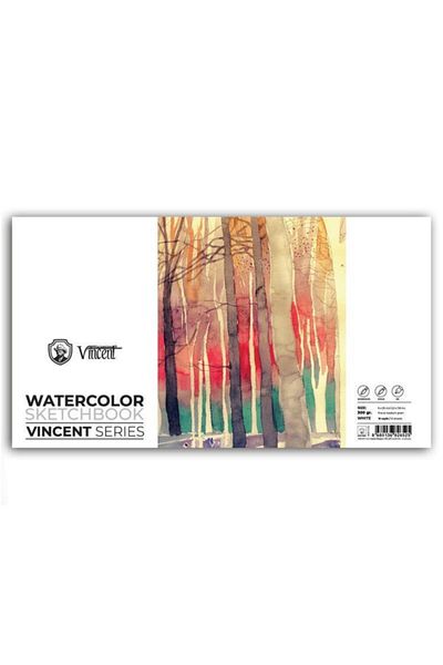 Vincent 6x20 Cm 300 gr Watercolor Block - Water Color Sketchbook, 10 Sheets