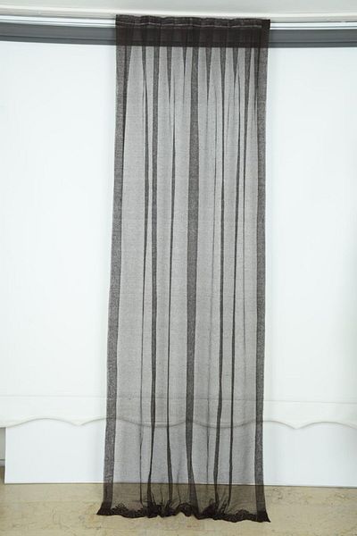 AKÇA TEKSTİL Narrow Skirt Bitter Brown Color Single Wing Ready Planted Pleated Background Curtain 75*260 Cm