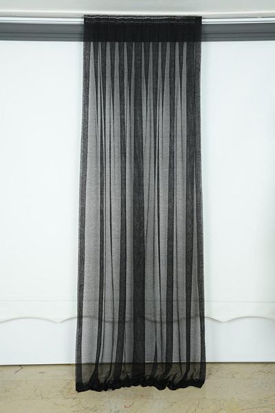 AKÇA TEKSTİL Narrow Skirt Black Color Single Wing Ready Made Planted Pleated Background Curtain 75*260 Cm