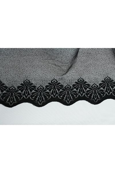 AKÇA TEKSTİL Narrow Skirt Black Color Single Wing Ready Made Planted Pleated Background Curtain 75*260 Cm