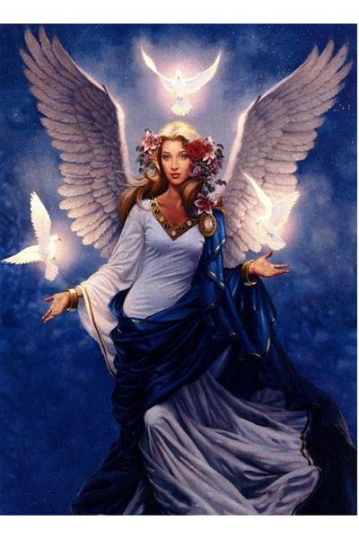 Marcel Kristal Tablo Winged Fairy and Birds Diamond Mosaic Painting 45X60 cm