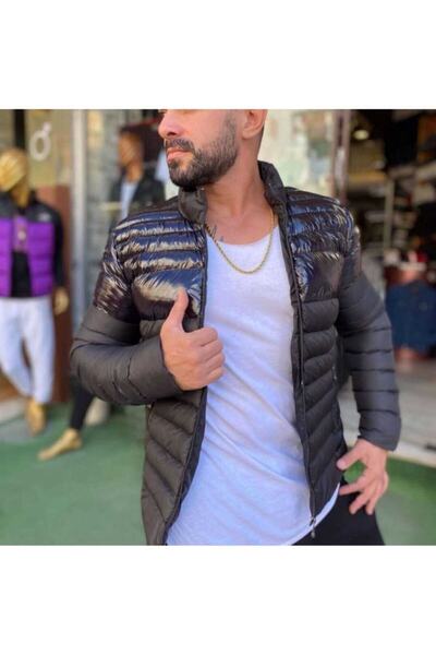 THE ONE Tricou alb pentru bărbați, cu guler larg, cu mânecă lungă, slimfit