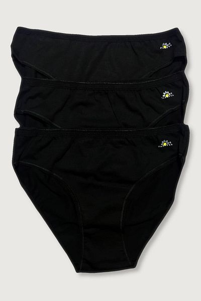 Papatya Women's 3 Pack Lycra Modal Panties Black 1850-