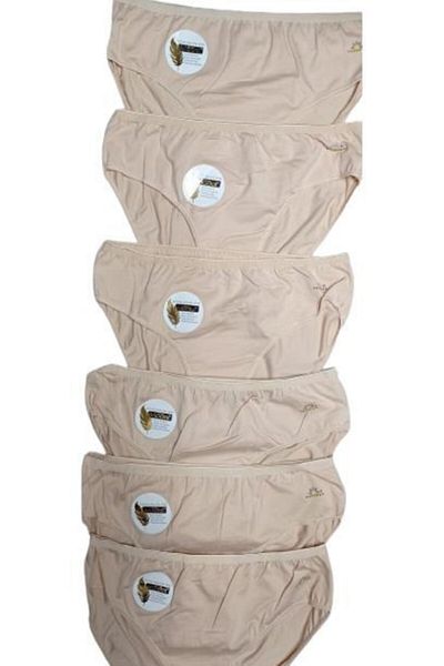 Papatya Women's Skin 6 Pack Lycra Modal Panties 1850-t