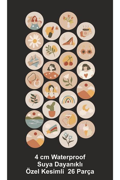 ENGINPRINT Waterproof Feminine Lifestyle Stickers Set 26 Pieces