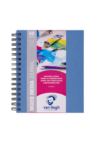 Van Gogh Mixed Media Journal Caiet cu spirală cu copertă rigidă 160g 50 coli A5