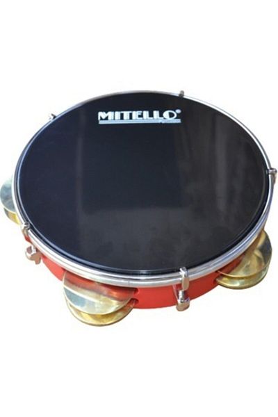 Mitello Red Fiber Plastic Pulley Professional with Brass Bell Arabian Bell Tambourine-with Case