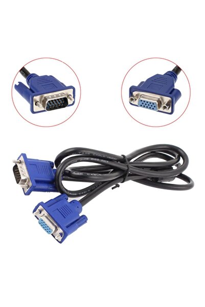 WOZLO Vga Uzatma Kablosu Erkek / Dişi Vga Kablo 1.5m