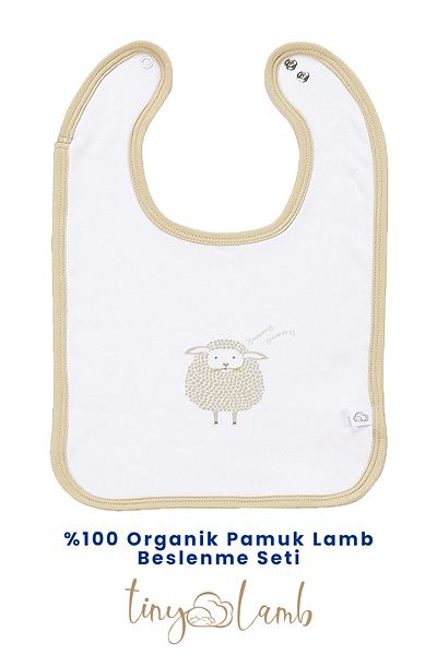 tinylamb Lamb Baby Feeding Set Organic Cotton 8 Piece Bib Shoulder Mouth Diaper