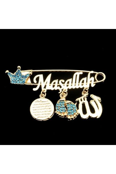 Sahi Aksesuar Coating Mashallah Written Baby Lapel Pin Bki015