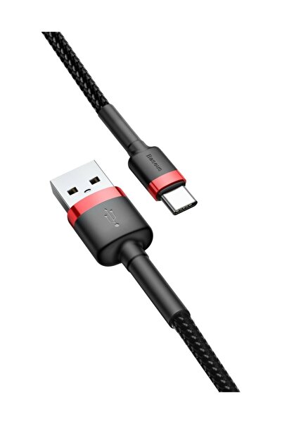 Baseus Cafule Type-c Şarj ve Data Kablo 3mt Kırmızı-siyah Catklf-u91