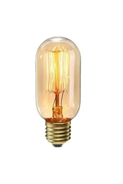 OKYANUSAYD 40 Watt E27 220-240 Volt Filament T45 Gemici Düz Çizgili Amber Ampul