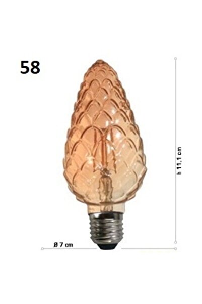 Heka Dekoratif Kozalak Rustik Ampül Amber