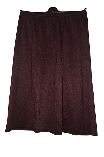 SAVCIGİYİM Burgundy Thick Ecrin Fabric Patterned Elastic Skirt