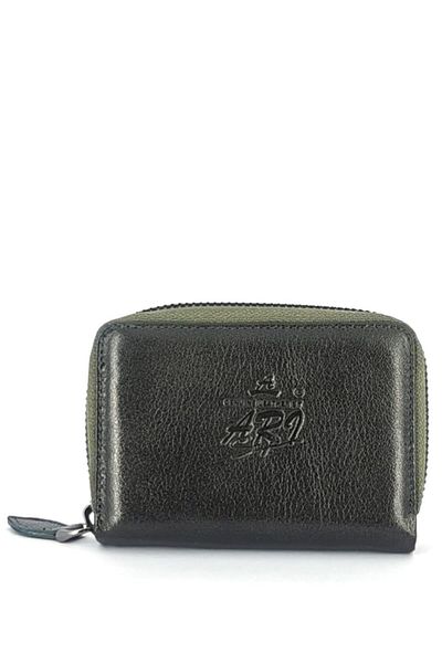 ARI Arpelle 333 Khaki Men's Leather Accordion Card Holder Wallet