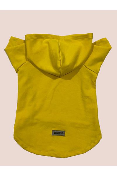 Monopetz Hooded Sweatshirt Dog And Cat Outfit Plain Yellow Size Xl