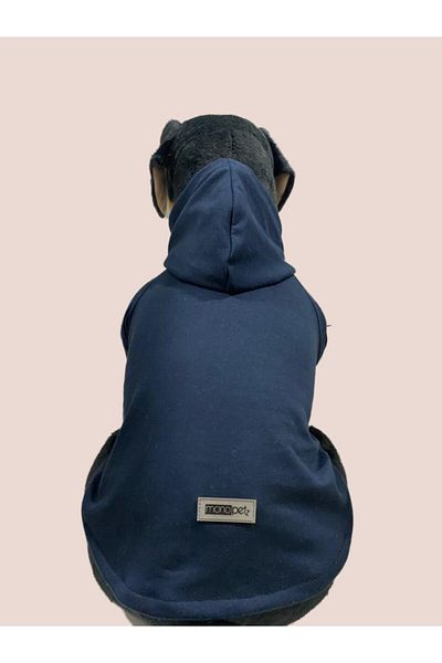 Monopetz Hooded Sweatshirt Dog And Cat Outfit - Plain Navy Blue