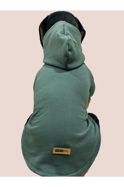 Monopetz Hooded Sweatshirt Dog And Cat Outfit - Plain Dark Green