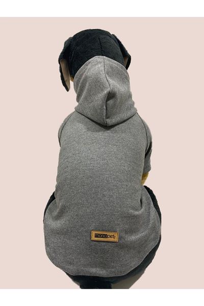 Monopetz Hooded Sweatshirt Dog And Cat Outfit - Plain Gray