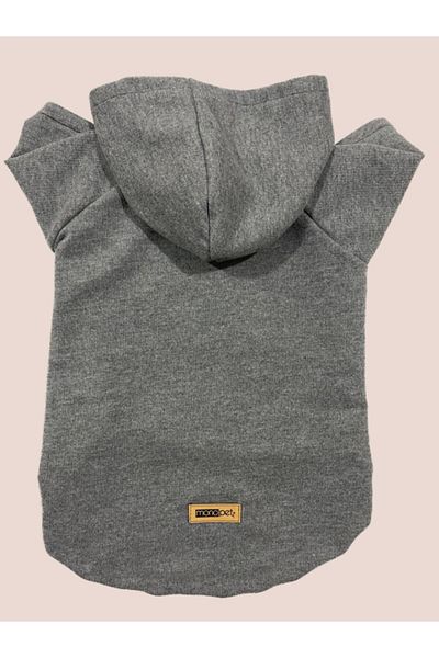 Monopetz Hooded Sweatshirt Dog And Cat Outfit - Plain Gray