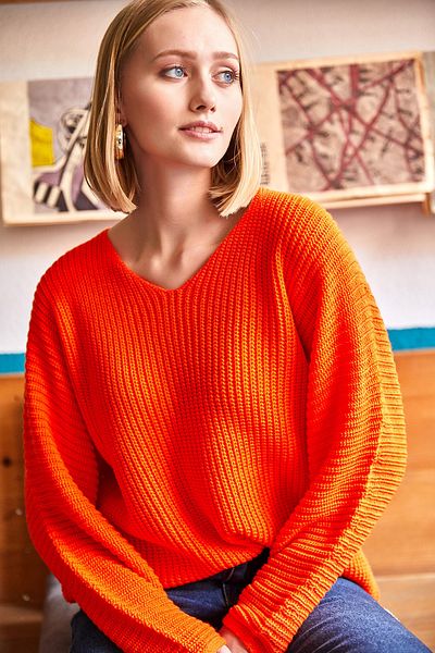 Olalook V-nyakú Thessaloniki Knit Oversize kötöttáru pulóver
