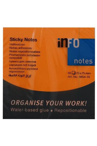 Trodat Marca: Trodat Info Notes 75x75 Fosfor Turuncu Postit 80 Yp 565435 Cate...