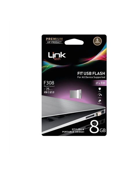 Link ذاكرة فلاش USB صغيرة الحجم Tech F308 Fit Premium بسعة 8 جيجابايت بسرعة 25 ميجابايت/ثانية