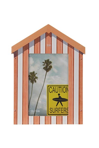 Gold Dekor Orange Wooden Picture Holder 10*15 Beach House