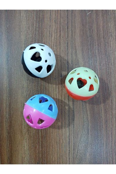 TUĞRA PET MARKET Bell Ball Bird and Cat Play Ball Toy (3 PCS)