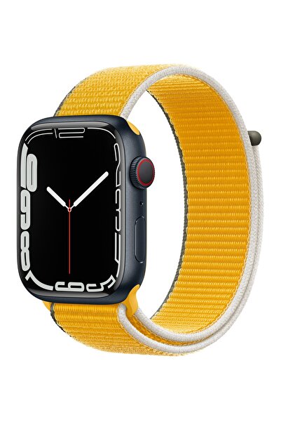 Kyver Apple Watch ile Uyumlu Seri 11 / 10 42mm, Seri 9/8/7/6/SE 3 Loop Kordon 41/40/38mm Ayçiçeği Sarı