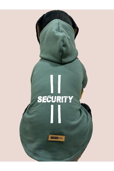 Monopetz Hooded Sweatshirt Dog And Cat Outfit - Dark Green Security