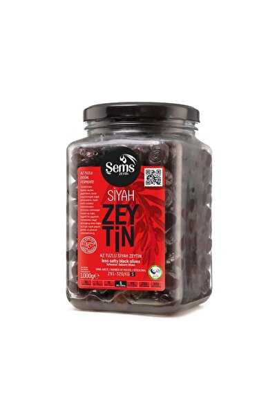 Sems Şems Süper Özel Siyah Zeytin 1000 Gr 291-320 Kalibre - Cam